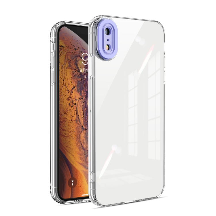 

Transparent Candy TPU Phone Case For iPhone XR(Purple)