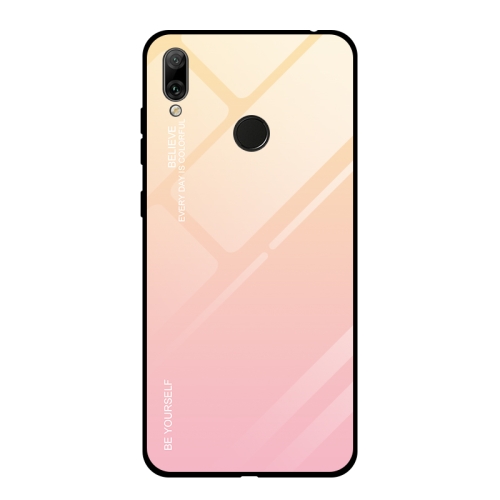

For Huawei Y7 (2019) / / Y7 Prime (2019) Gradient Color Glass Case(Yellow)