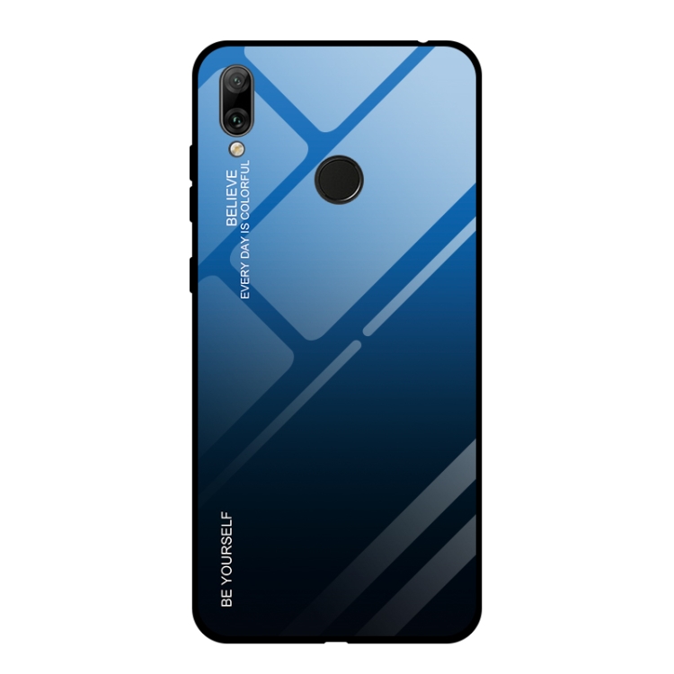

For Huawei Y7 (2019) / / Y7 Prime (2019) Gradient Color Glass Case(Blue)