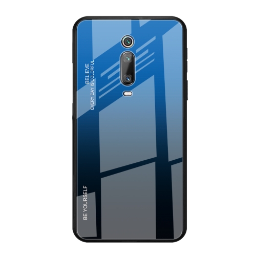 

For Xiaomi Redmi K20 / K20 Pro / Mi 9T / Mi 9T Pro Gradient Color Glass Case(Blue)