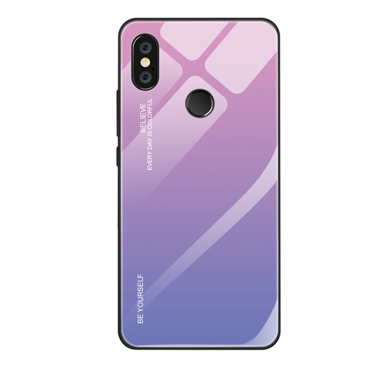 

For Xiaomi Redmi Note 5 Pro Gradient Color Glass Case(Light Purple)