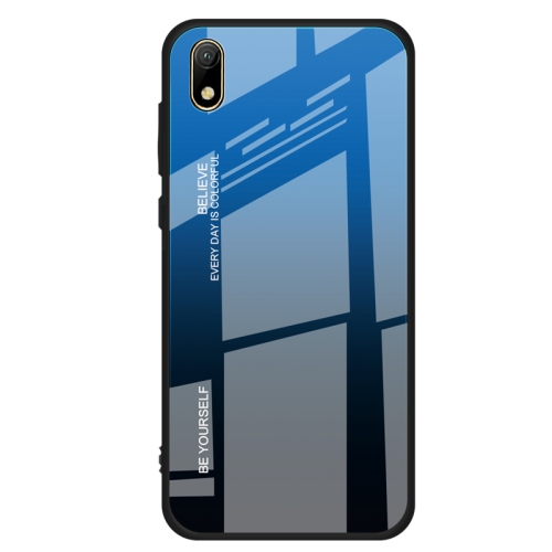 

For Huawei Y5 (2019) Gradient Color Glass Case(Blue)