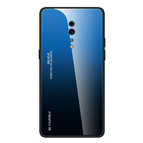 

For OPPO Reno Z Gradient Color Glass Case(Blue)
