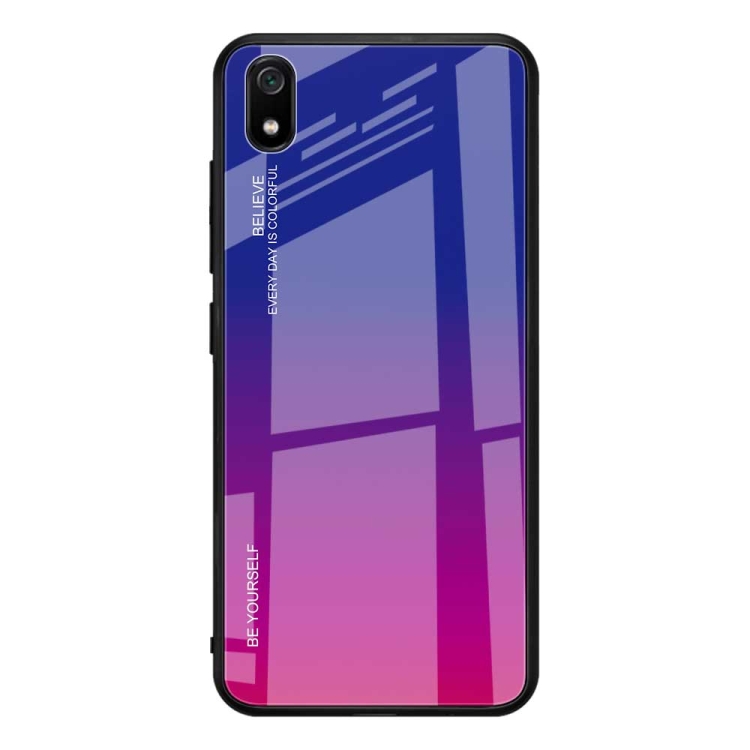 

For Xiaomi Redmi 7A Gradient Color Glass Case(Red Blue)