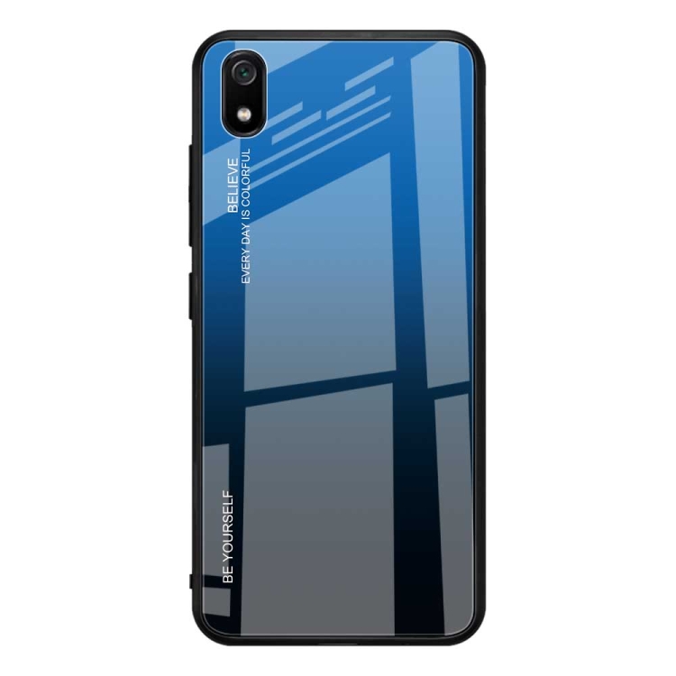 

For Xiaomi Redmi 7A Gradient Color Glass Case(Blue)
