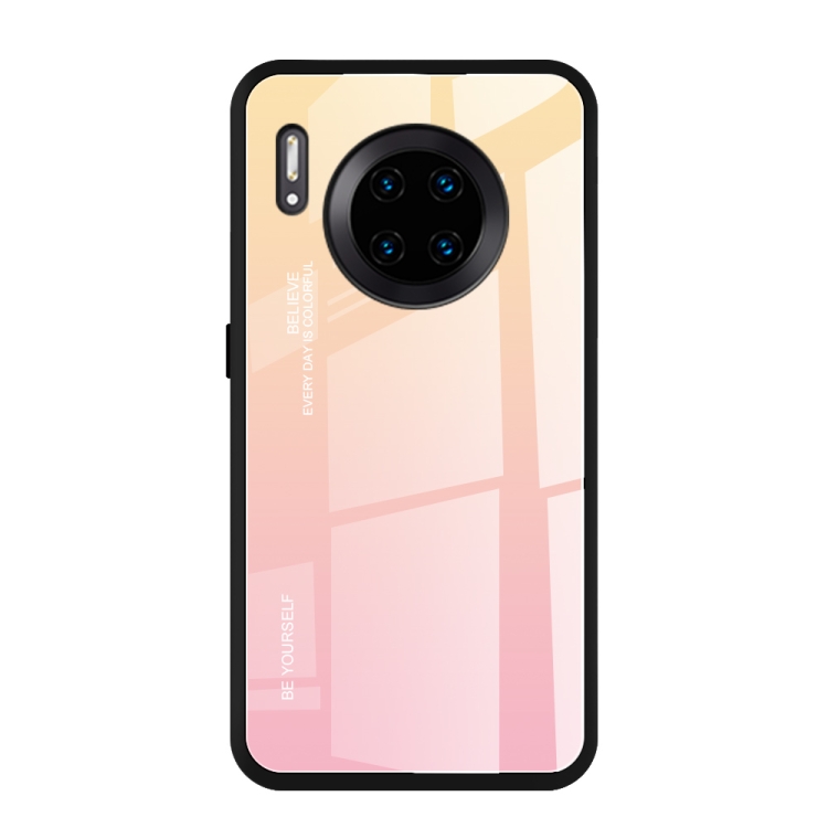 

For Huawei Mate 30 Pro Gradient Color Glass Case(Yellow)