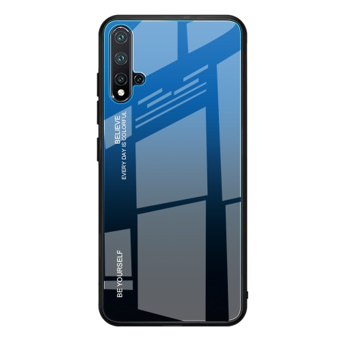 

For Huawei Nova 5 / Nova 5 Pro Gradient Color Glass Case(Blue)