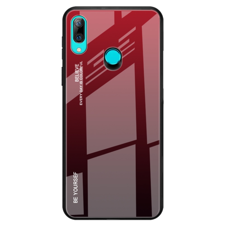 

For Huawei P Smart Z Gradient Color Glass Case(Red)