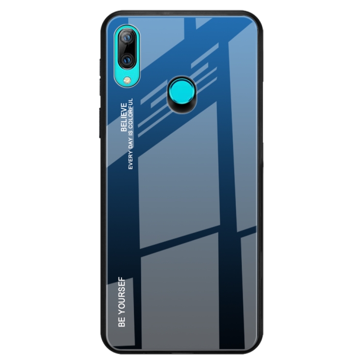 

For Huawei P Smart Z Gradient Color Glass Case(Blue)