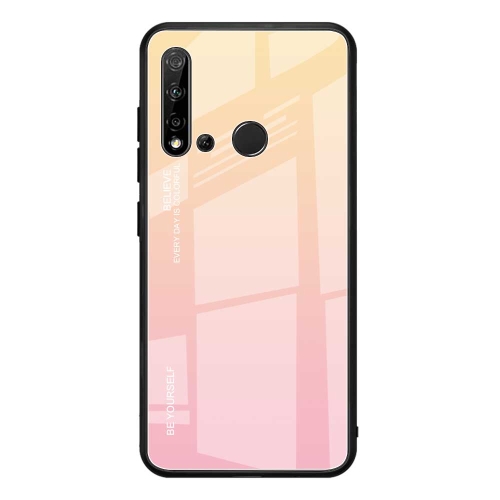 

For Huawei Nova 5i / P20 Lite 2019 Gradient Color Glass Case(Yellow)