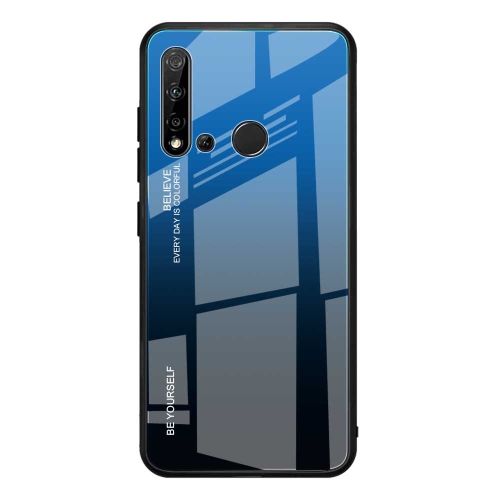 

For Huawei Nova 5i / P20 Lite 2019 Gradient Color Glass Case(Blue)