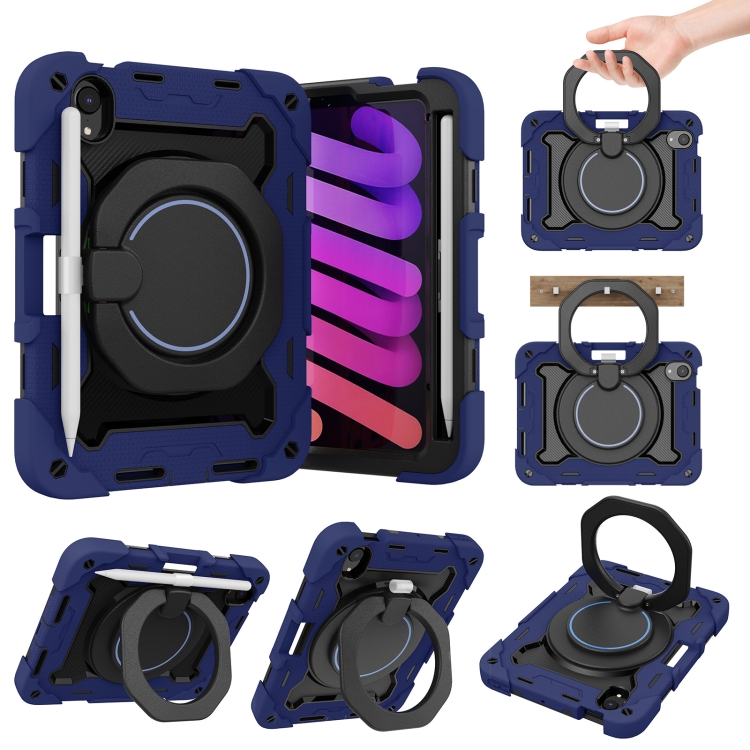 

Armor Contrast Color Silicone + PC Tablet Case For iPad mini 6(Navy Blue)