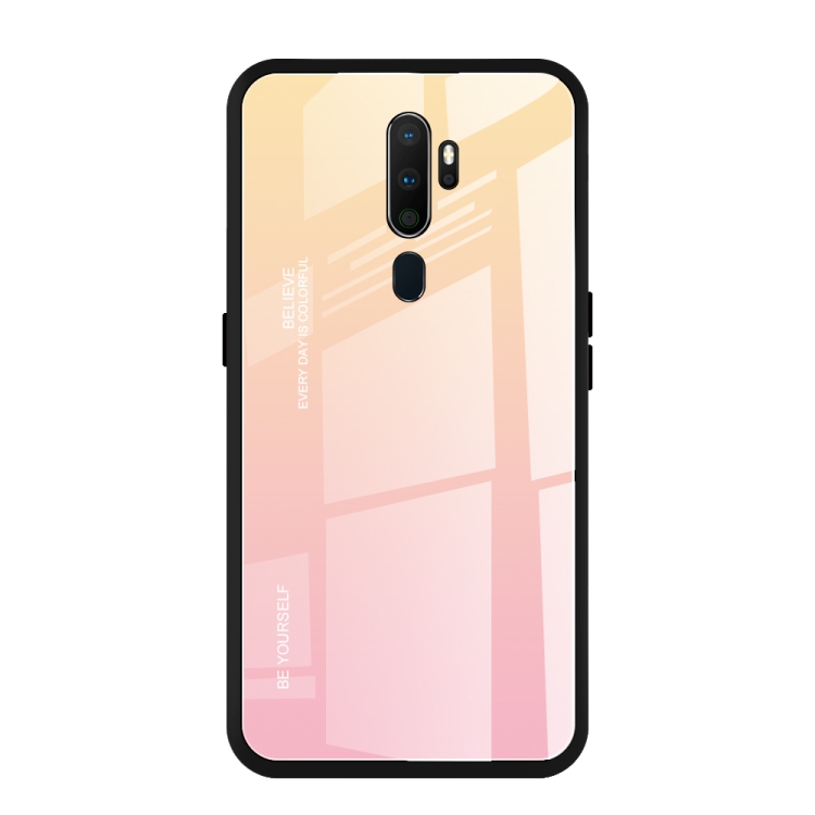 

For OPPO A9 (2020) Gradient Color Glass Case(Yellow)