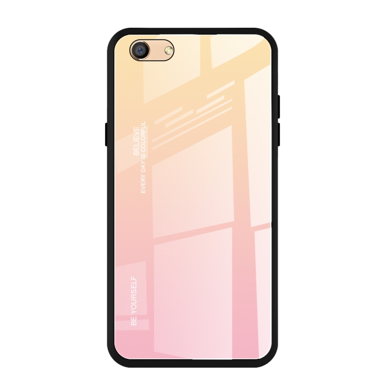 

For OPPO F3 Gradient Color Glass Case(Yellow)