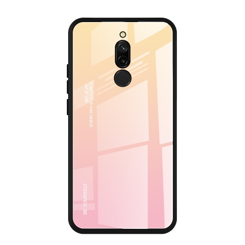 

For Xiaomi Redmi 8 Gradient Color Glass Case(Yellow)
