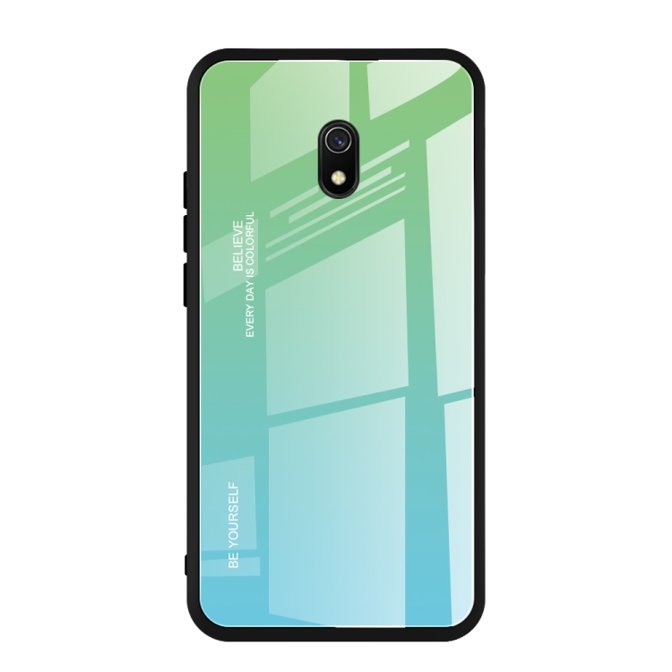 

For Xiaomi Redmi 8A Gradient Color Glass Case(Sky Blue)