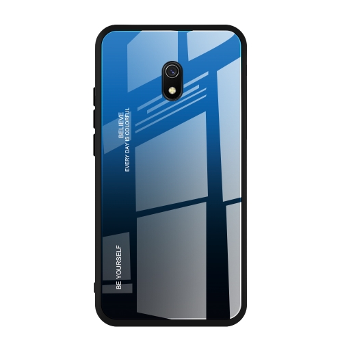 

For Xiaomi Redmi 8A Gradient Color Glass Case(Blue)