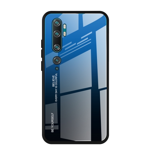 

For Xiaomi Mi CC9 Pro Gradient Color Glass Case(Blue)