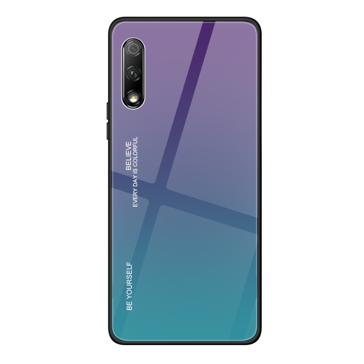 

For Huawei Honor 9X Gradient Color Glass Case(Purple)