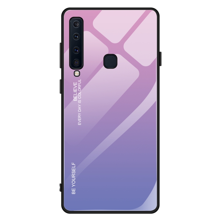 

For Galaxy A9 (2018) Gradient Color Glass Case(Light Purple)