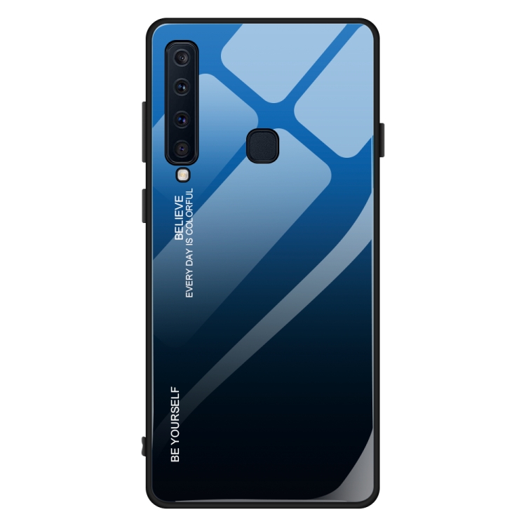 

For Galaxy A9 (2018) Gradient Color Glass Case(Blue)