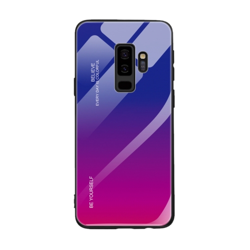 

For Galaxy S9 Gradient Color Glass Case(Red Blue)