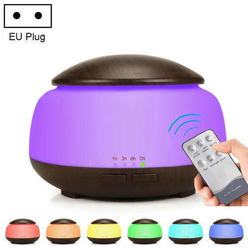 

Wood Grain Humidifier Air Purifier Ultrasonic Atomization Household Aromatherapy Machine with Colorful LED Light, Plug Specification:EU Plug(Dark Brown)