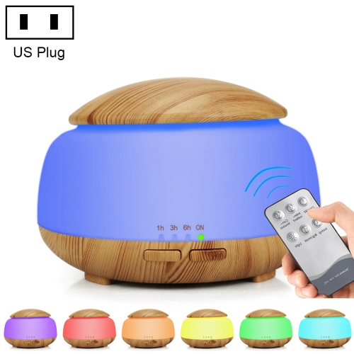 

Wood Grain Humidifier Air Purifier Ultrasonic Atomization Household Aromatherapy Machine with Colorful LED Light Automatic Alcohol Sprayer, Plug Specification:US Plug(Light Brown)