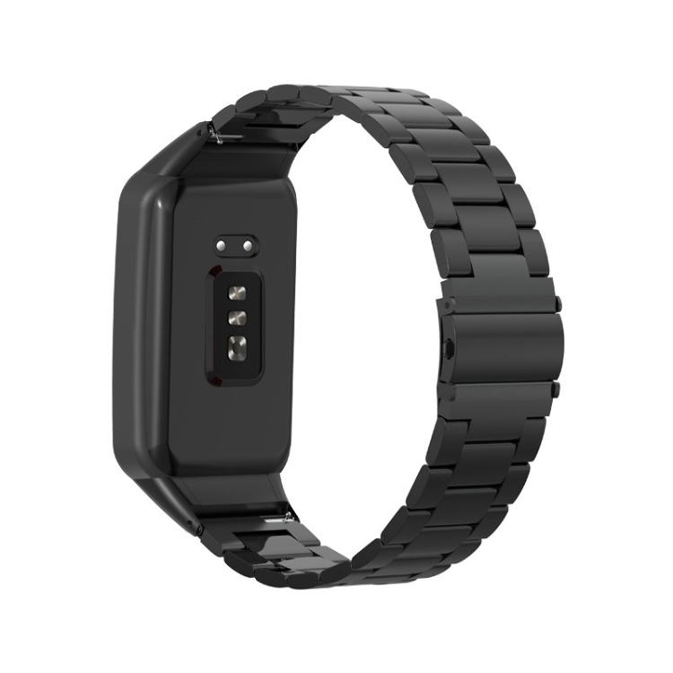 

For OPPO Watch Free NFC Stainless Steel Three-bead Strap Watchband(Black)