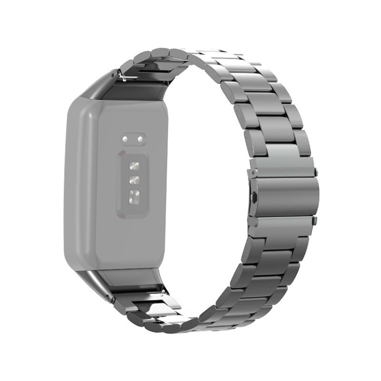 

For OPPO Watch Free NFC Stainless Steel Three-bead Strap Watchband(Grey)