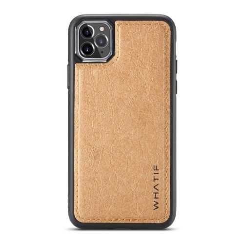 

For iPhone 11 Pro WHATIF Kraft Paper TPU + PC Full Coverage Protective Case(Brown)