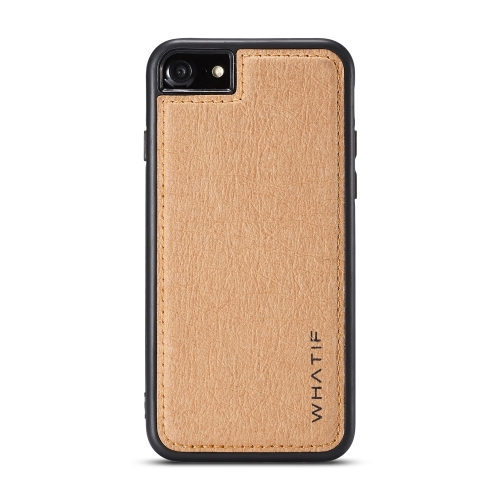 

For iPhone 7 / 8 WHATIF Kraft Paper TPU + PC Full Coverage Protective Case(Brown)