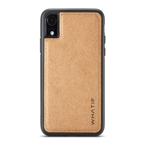 

For iPhone XR WHATIF Kraft Paper TPU + PC Full Coverage Protective Case(Brown)