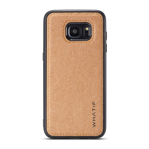 

For Galaxy S7 Edge WHATIF Kraft Paper TPU + PC Full Coverage Protective Case(Brown)