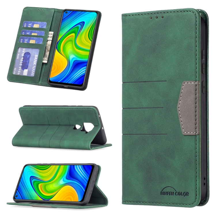 

For Xiaomi Redmi Note 9 / 10X 4G Magnetic Splicing Leather Phone Case(Green)