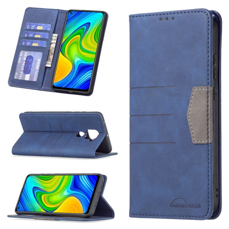

For Xiaomi Redmi Note 9 / 10X 4G Magnetic Splicing Leather Phone Case(Blue)