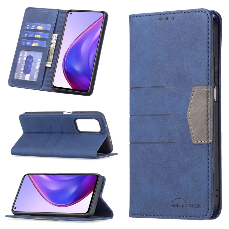 

For Xiaomi Mi 10T Pro 5G / 10T 5G / Redmi K30S Magnetic Splicing Leather Phone Case(Blue)