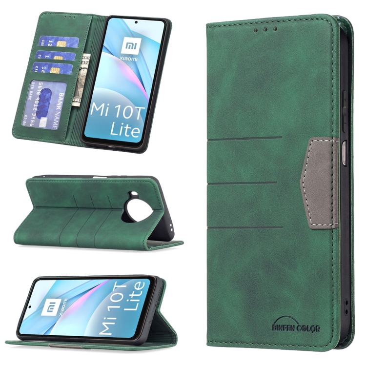 

For Xiaomi Mi 10T Lite 5G Magnetic Splicing Leather Phone Case(Green)