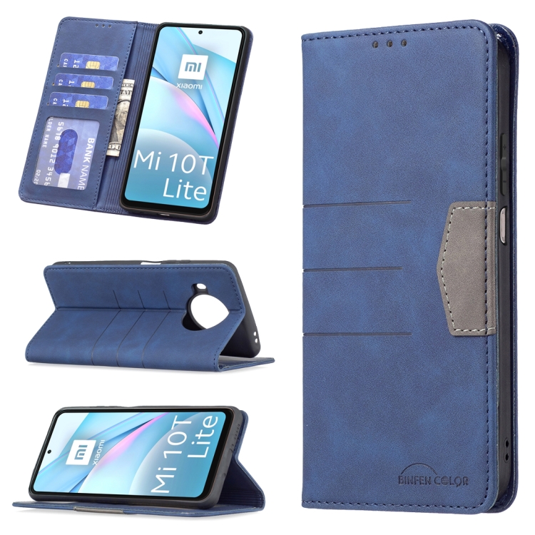 

For Xiaomi Mi 10T Lite 5G Magnetic Splicing Leather Phone Case(Blue)