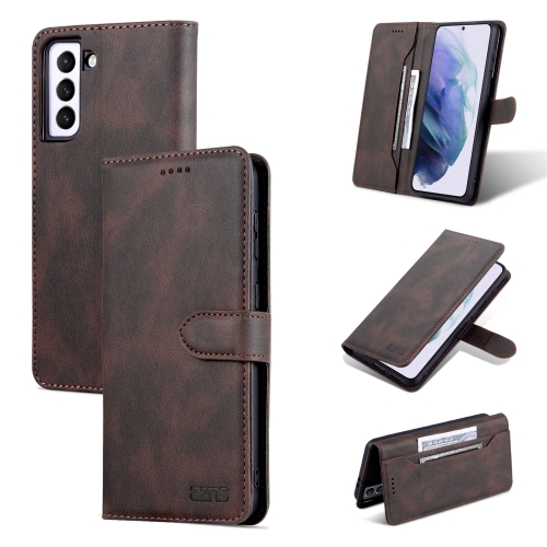 

For Samsung Galaxy S21+ 5G AZNS Dream II Skin Feel PU+TPU Horizontal Flip Leather Phone Case with Holder & Card Slots & Wallet(Coffee)