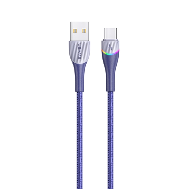 

USAMS US-SJ542 U77 3A Type-C / USB-C Charging Data Cable with Colorful Lights, Length: 1.2m(Blue)