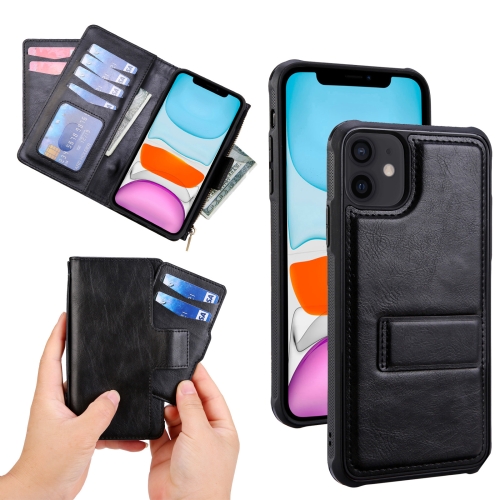 

JDK-A1 Series Zipper Wallet Flip Leather Phone Case For iPhone 12 mini(Black)