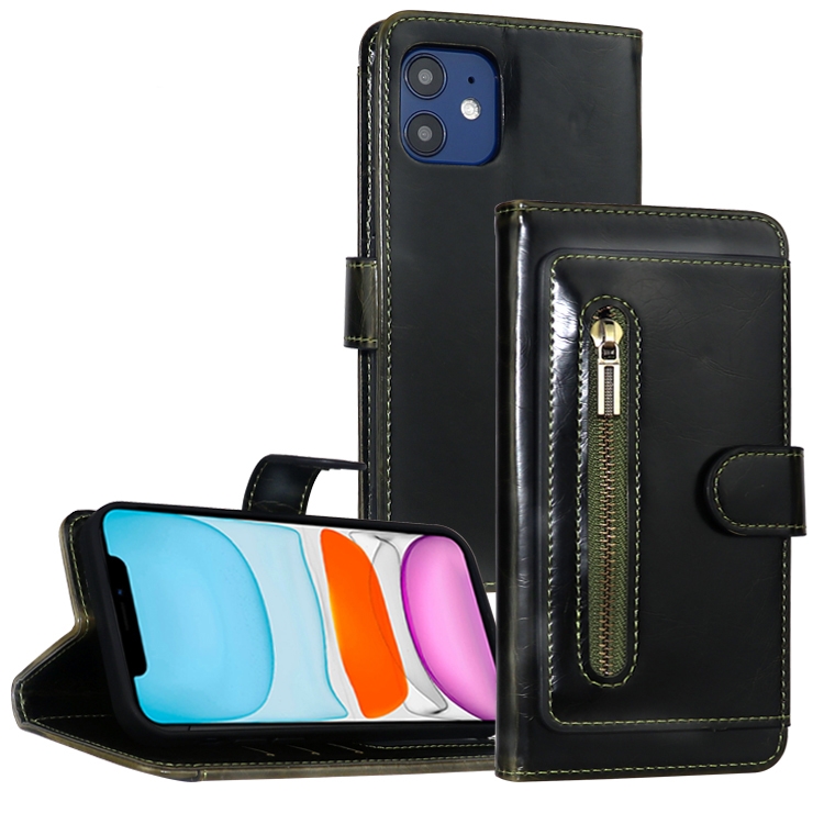 

JDK-A2 Series Crazy Horse Texture Zipper Flip Leather Phone Case For iPhone 13 Pro(Yellow)