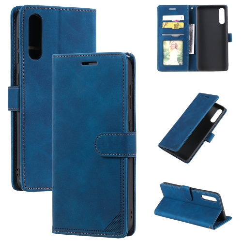 

For Samsung Galaxy A70 Skin Feel Anti-theft Brush Horizontal Flip Leather Phone Case(Blue)