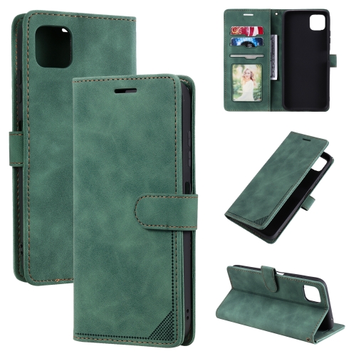 

For Samsung Galaxy A22 5G Skin Feel Anti-theft Brush Horizontal Flip Leather Phone Case(Green)