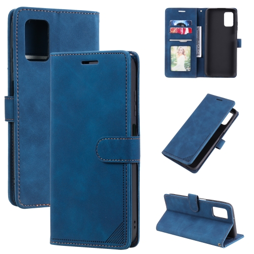 

For Samsung Galaxy A03s EU Version Skin Feel Anti-theft Brush Horizontal Flip Leather Phone Case(Blue)