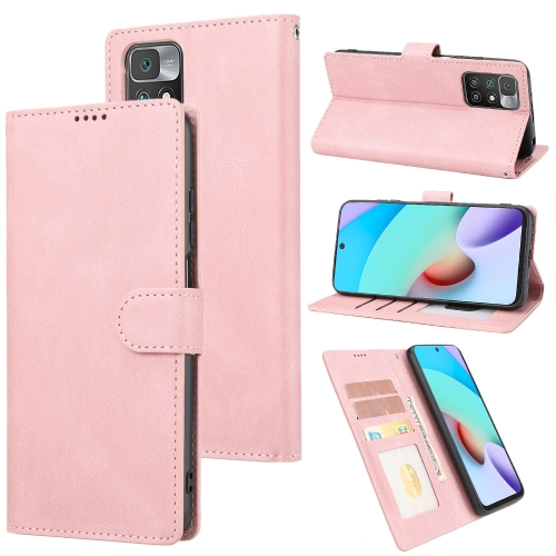 

For Xiaomi Redmi 10 Fantasy Classic Skin-feel Calfskin Texture Magnetic Buckle Horizontal Flip PU Phone Leather Case with Holder & Card Slot & Wallet(Pink)