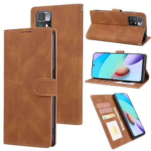 

For Xiaomi Redmi 10 Fantasy Classic Skin-feel Calfskin Texture Magnetic Buckle Horizontal Flip PU Phone Leather Case with Holder & Card Slot & Wallet(Brown)