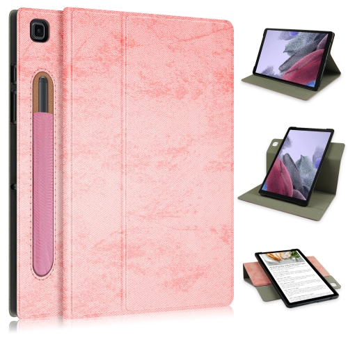 

For Samsung Galaxy Tab A7 Lite 8.7 2021 Solid Color 360 Degrees Rotation Tablet Leather Case with Holder(Pink)