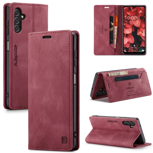 

For Samsung Galaxy A01 / A13 5G AutSpace A01 Retro Skin-feel Crazy Horse Texture Horizontal Flip Phone Leather Case with Holder & Card Slots & Wallet & RFID(Wine Red)